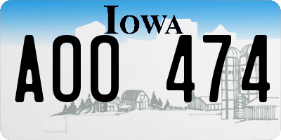 IA license plate AOO474