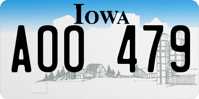 IA license plate AOO479