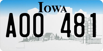 IA license plate AOO481