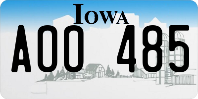 IA license plate AOO485