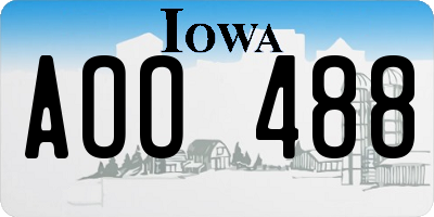 IA license plate AOO488