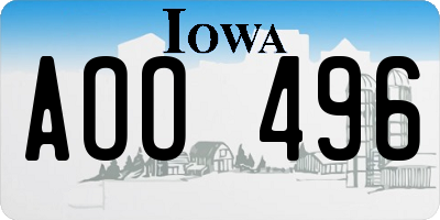 IA license plate AOO496