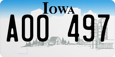 IA license plate AOO497