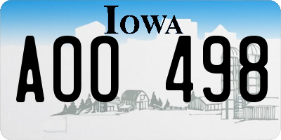 IA license plate AOO498