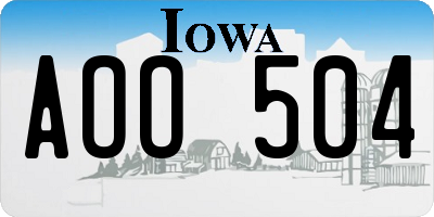 IA license plate AOO504
