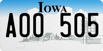 IA license plate AOO505