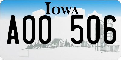 IA license plate AOO506