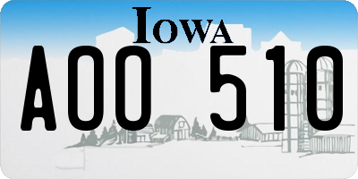 IA license plate AOO510