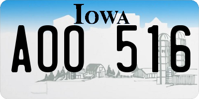 IA license plate AOO516