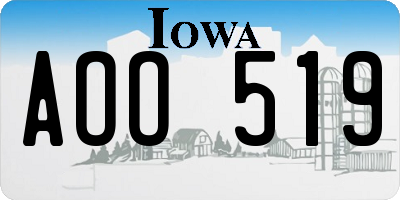 IA license plate AOO519