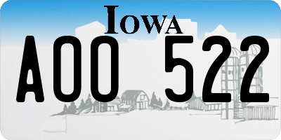 IA license plate AOO522