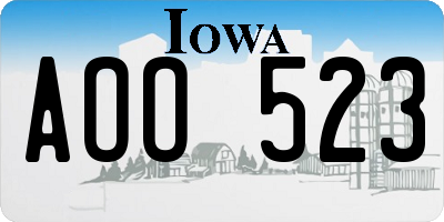 IA license plate AOO523