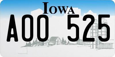 IA license plate AOO525