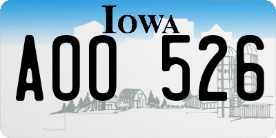 IA license plate AOO526
