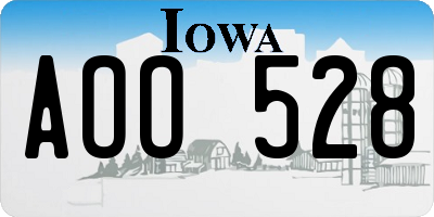 IA license plate AOO528