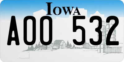 IA license plate AOO532