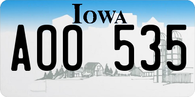 IA license plate AOO535