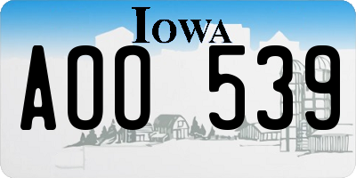 IA license plate AOO539