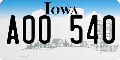 IA license plate AOO540