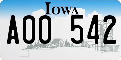 IA license plate AOO542