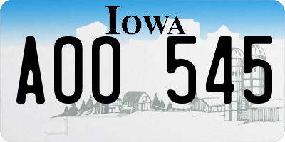 IA license plate AOO545