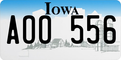 IA license plate AOO556