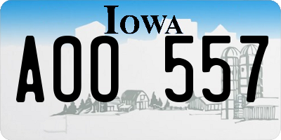 IA license plate AOO557