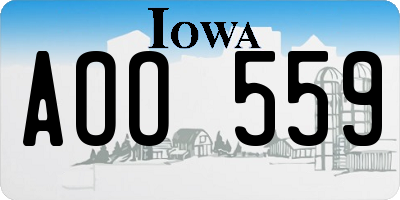 IA license plate AOO559