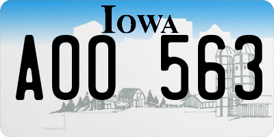 IA license plate AOO563