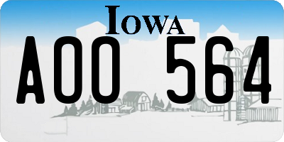 IA license plate AOO564