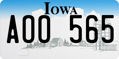 IA license plate AOO565