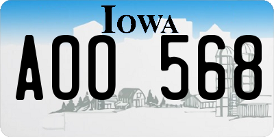 IA license plate AOO568