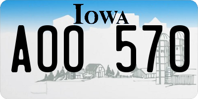 IA license plate AOO570
