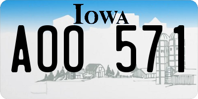 IA license plate AOO571