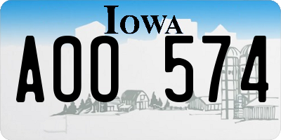 IA license plate AOO574