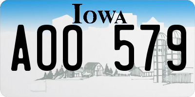 IA license plate AOO579
