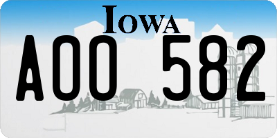 IA license plate AOO582