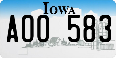 IA license plate AOO583