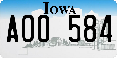 IA license plate AOO584
