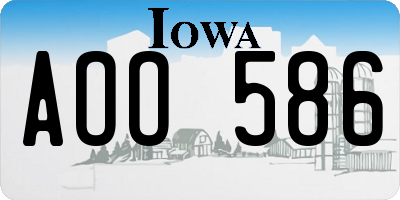 IA license plate AOO586
