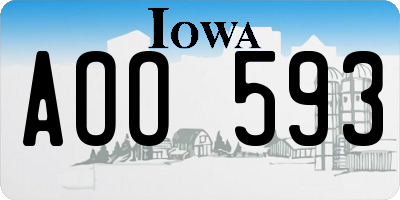 IA license plate AOO593