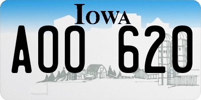 IA license plate AOO620