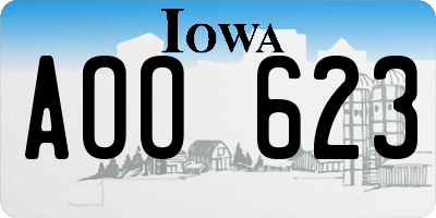 IA license plate AOO623
