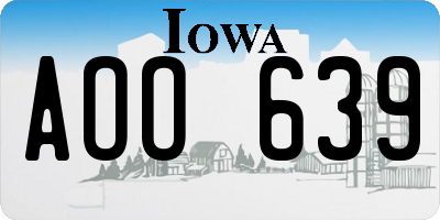 IA license plate AOO639