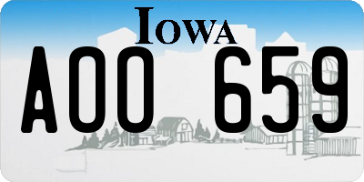 IA license plate AOO659