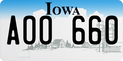 IA license plate AOO660