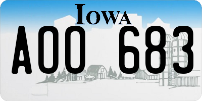 IA license plate AOO683