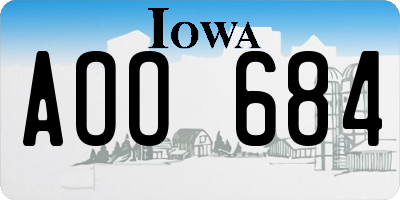 IA license plate AOO684
