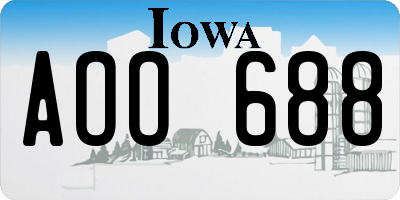 IA license plate AOO688