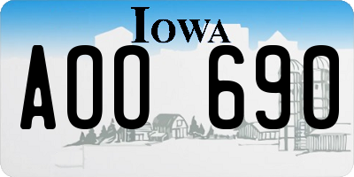 IA license plate AOO690